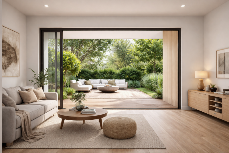 installation baie vitrée à galandage pour construction neuve à Sarlat (24)