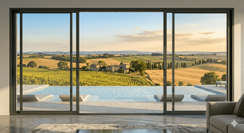 Vente et pose de baie vitrée résistante au vent dans le Lauragais 