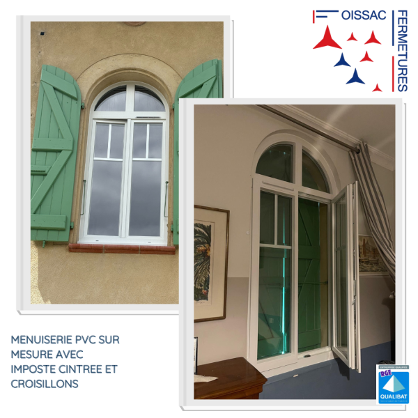 Fenetres en PVC sur mesure cintrées à Montgiscard (31) en Haute-Garonne