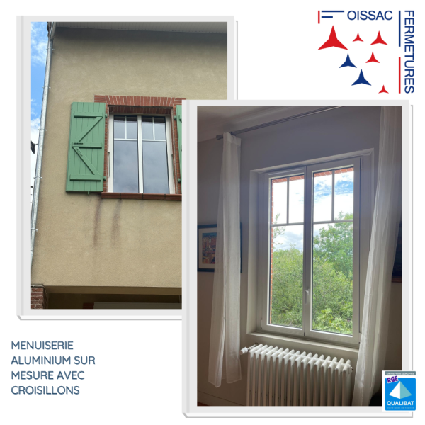 Remplacement de fenetres aluminium blanc sur mesure à Montgiscard (31) en Haute-Garonne