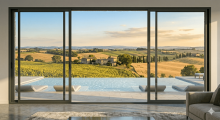 Notre zone d'activité pour ce service Rénover une fermeture de terrasse avec châssis fixe en aluminium et porte vitrée double vitrage à