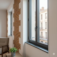 Notre zone d'activité pour ce service Vente et pose de volet battant en alu avec peinture thermo-laquée, isolation thermique et serrure renforcée pour une maison située à